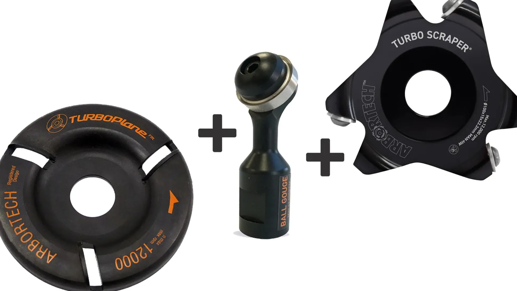 Arbortech SET TURBO Plane + Ball Gouge + TURBO Scraper