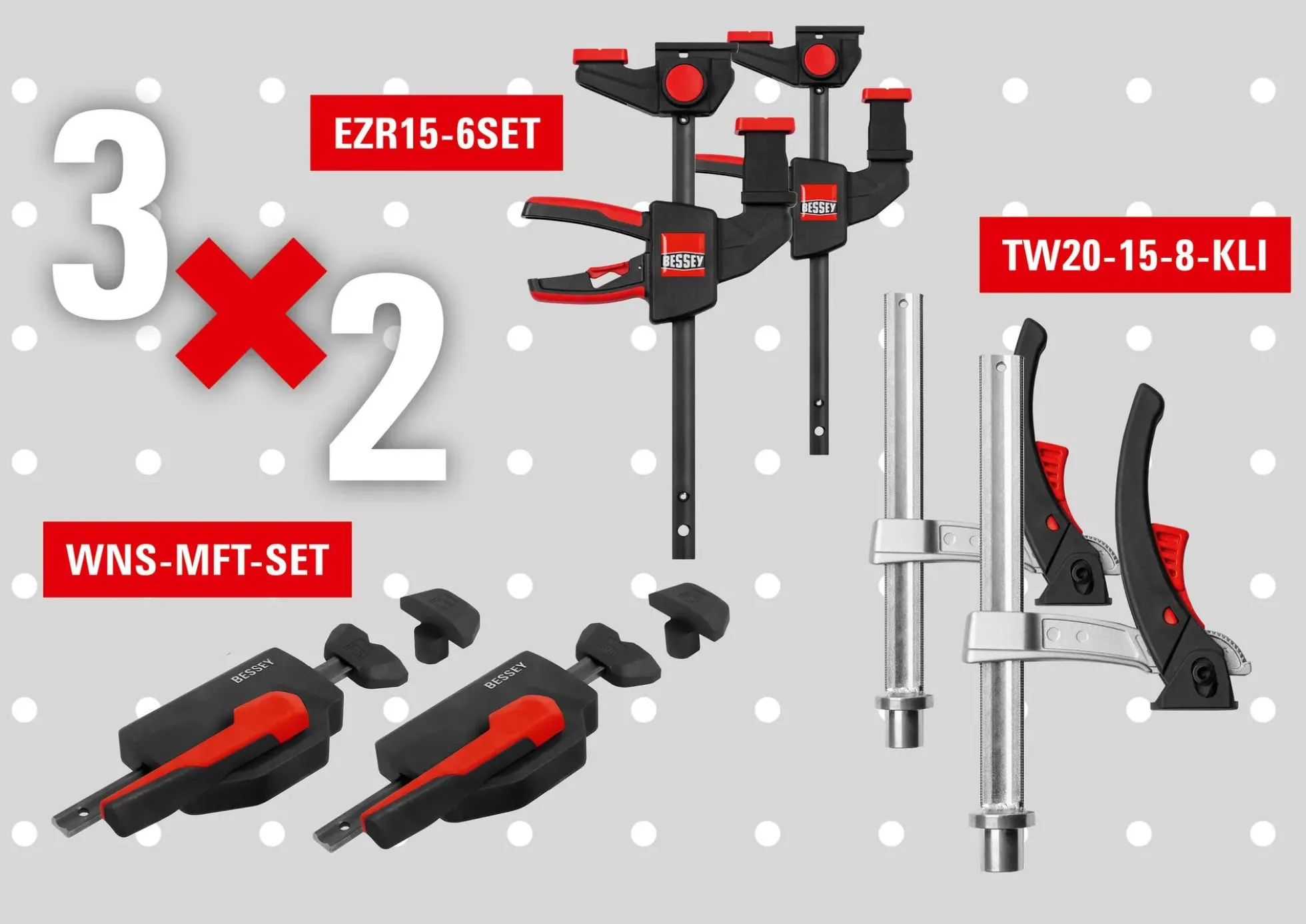 Bessey Aktions-Set MFT & FS-Einhandzwinge + Adapter