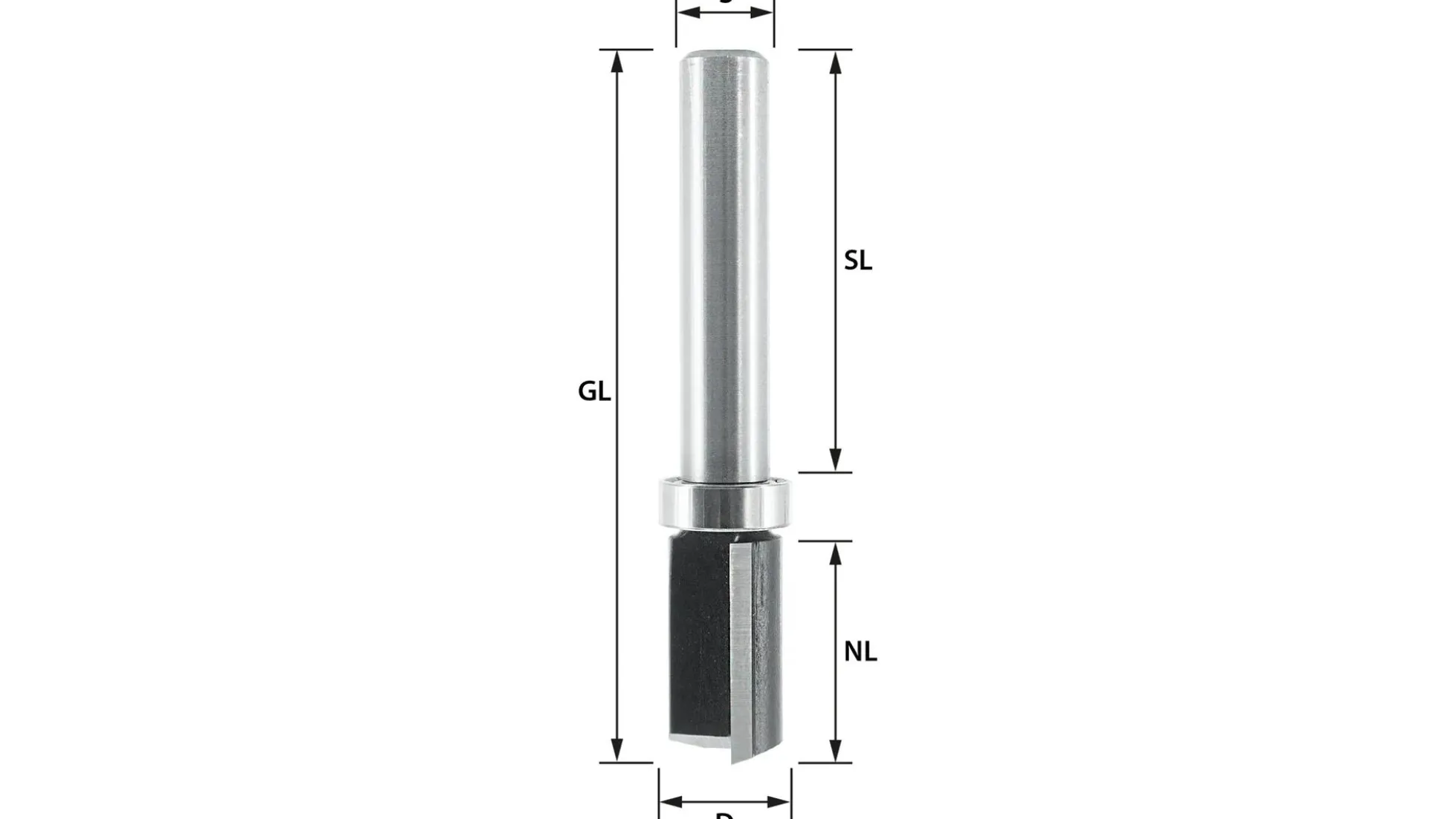 Bündigfräser HW Ø12 mm | Nutzlänge: 25 mm