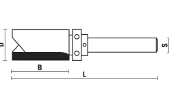 Bündigfräser mit Kugellager schaftseitig Ø 12,7 mm