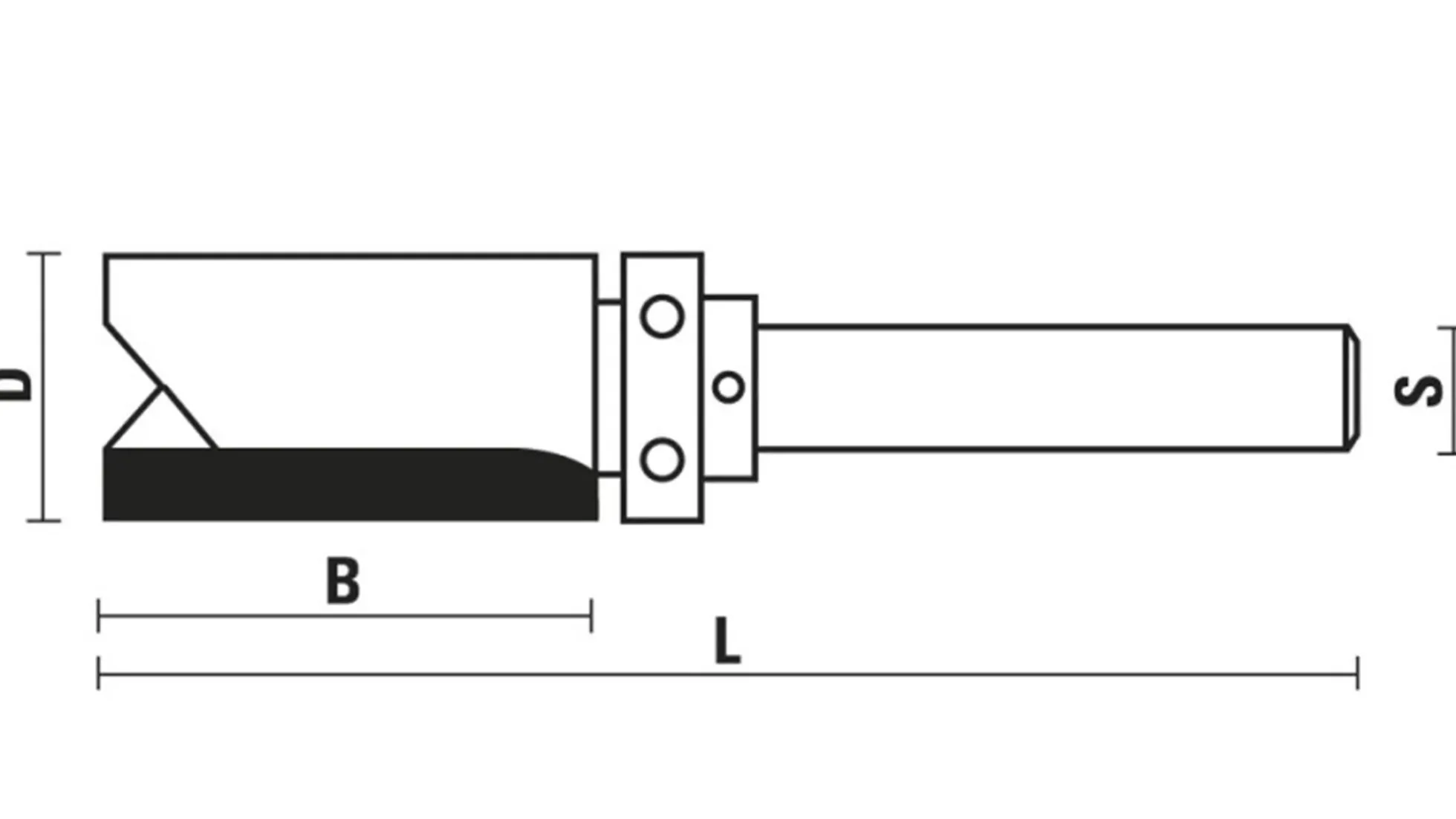 Bündigfräser mit Kugellager schaftseitig Ø 12,7 mm