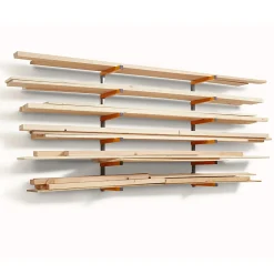 Doppelset Kragarmregal mit 6 Etagen grau / orange