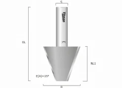 Fasefräser HW Z=2 15° mit großer Nutzlänge