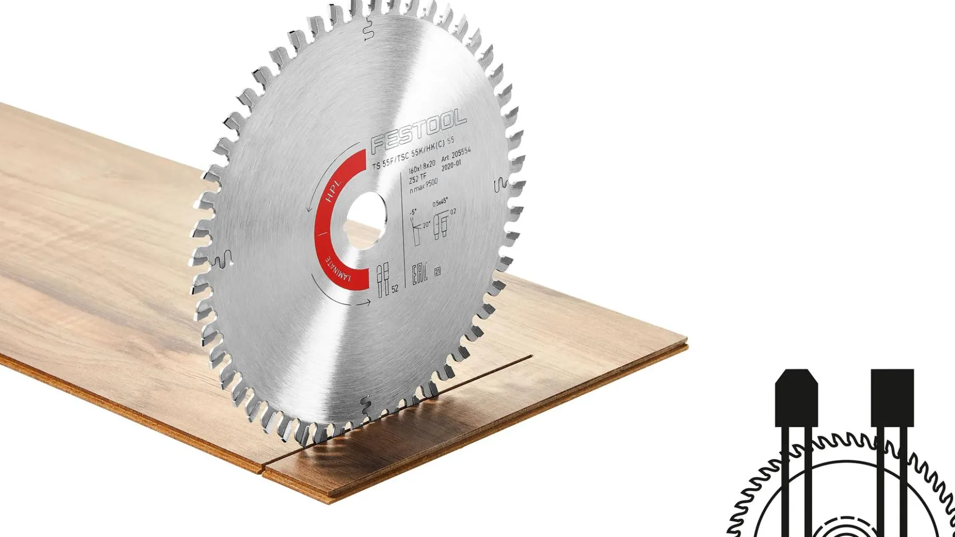 Festool Kreissägeblatt HW 168x1,8x20 TF 52
