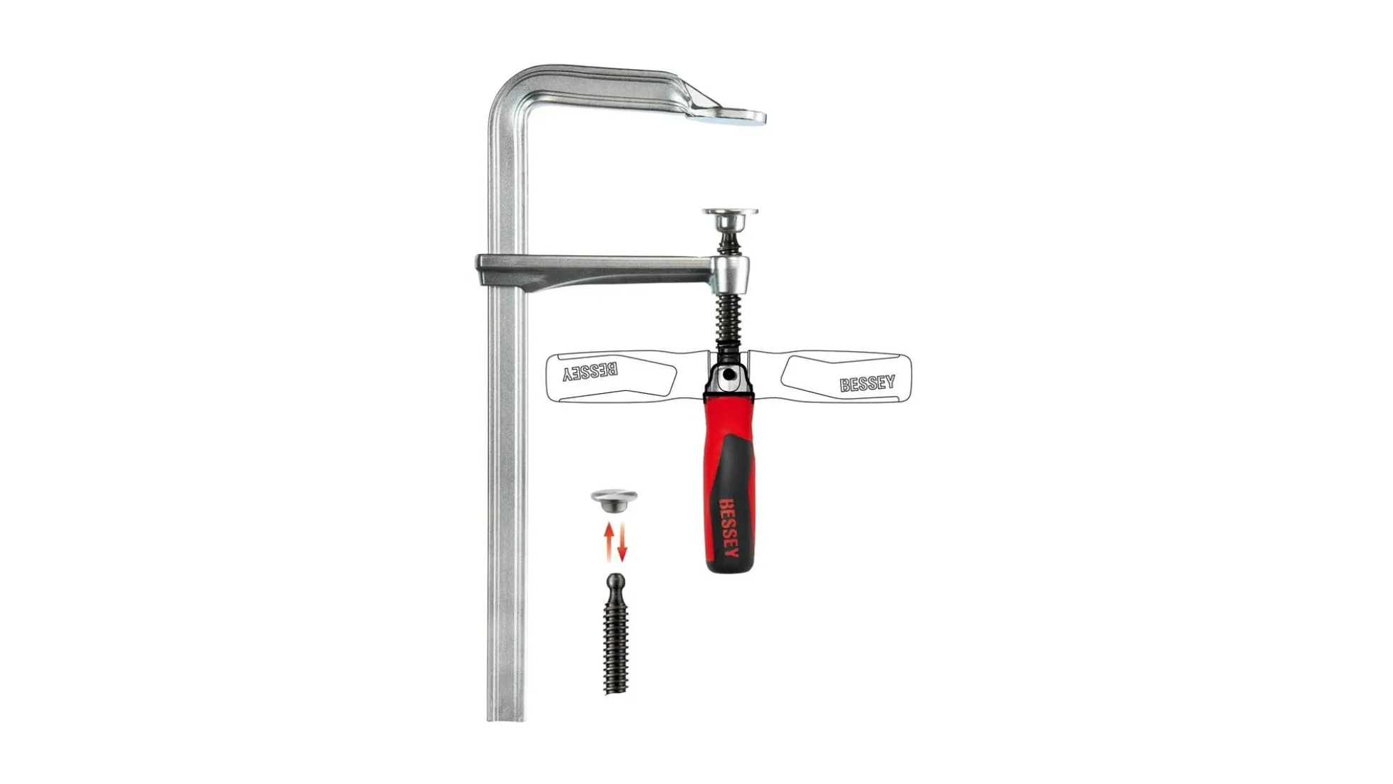 Ganzstahl-Schraubzwinge mit Klappgriff GZ50-12KG 500/120