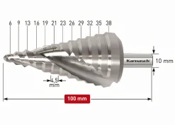 HSS-XE Stufenbohrer spiral genutet