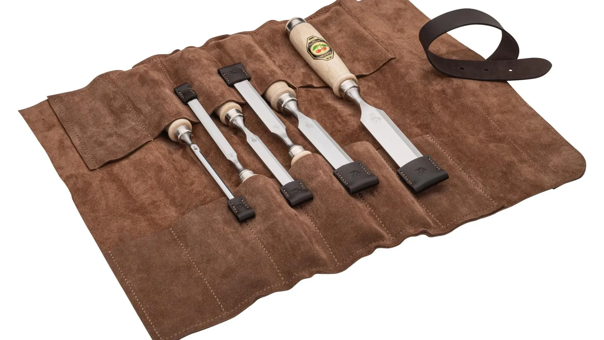 KIRSCHEN Stechbeitelsatz in Veloursledertasche, 6-teilig
