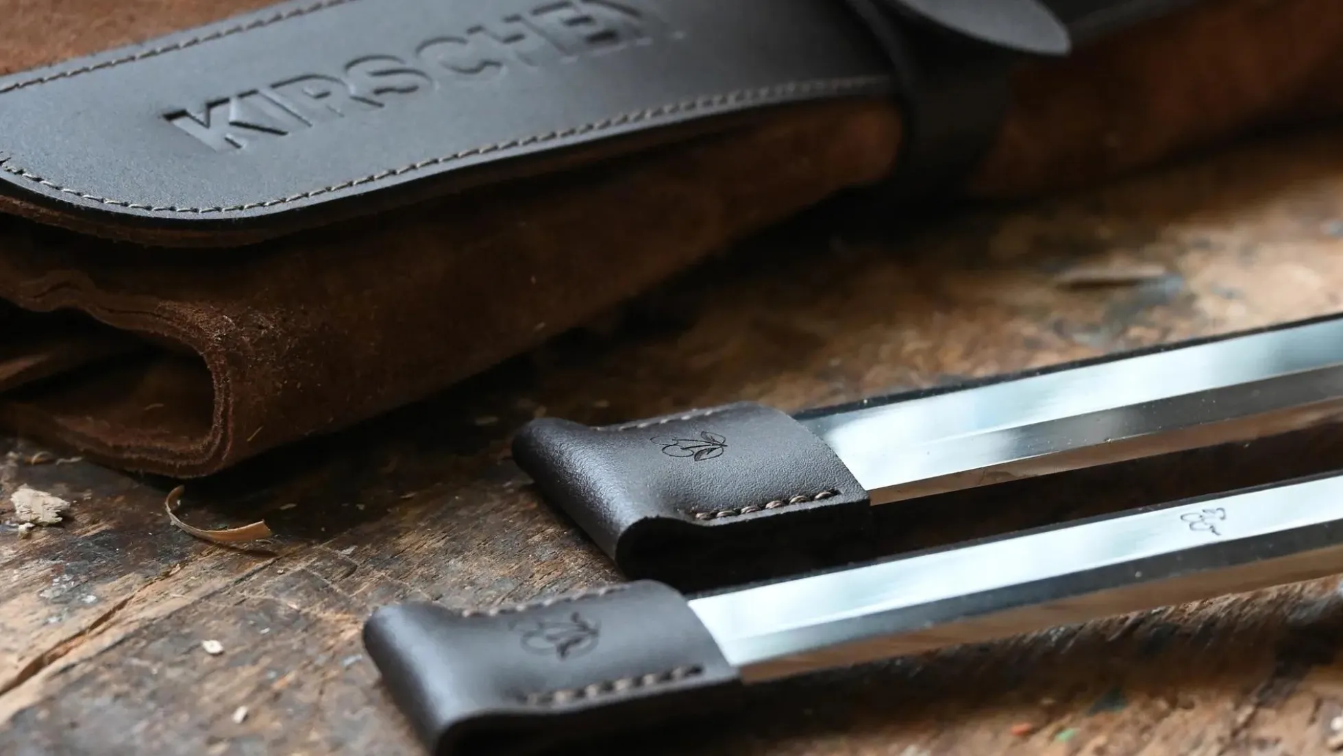 KIRSCHEN Stechbeitelsatz in Veloursledertasche, 6-teilig