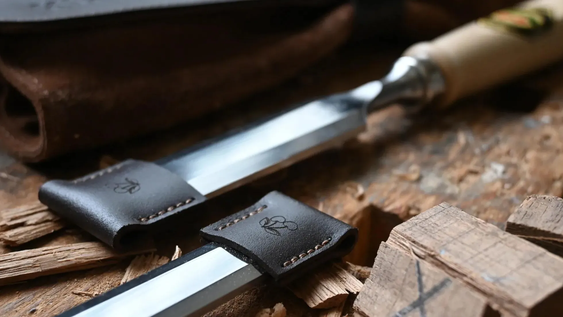KIRSCHEN Stechbeitelsatz in Veloursledertasche, 6-teilig