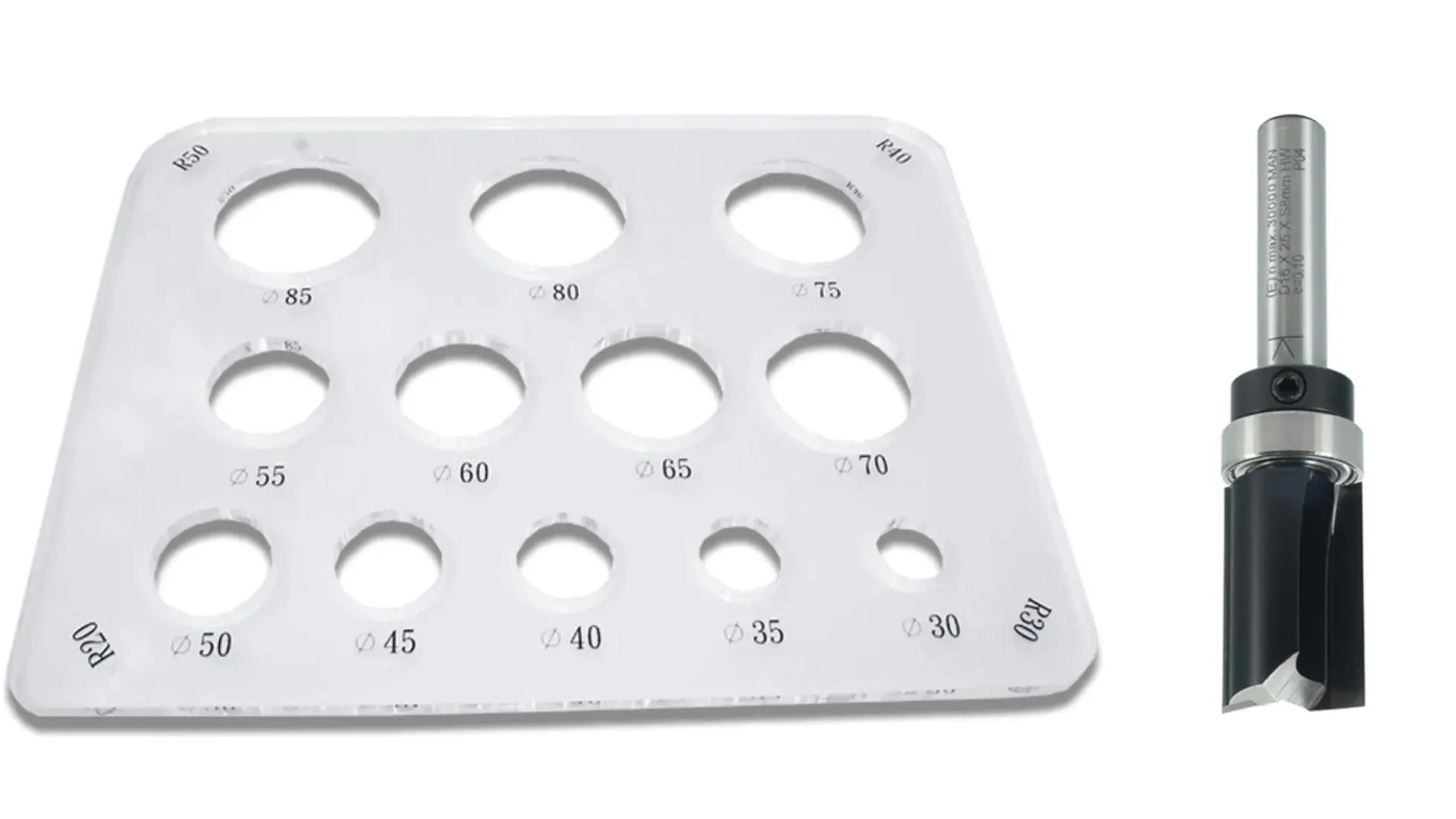 Kreisschablonen Set für Oberfräsen