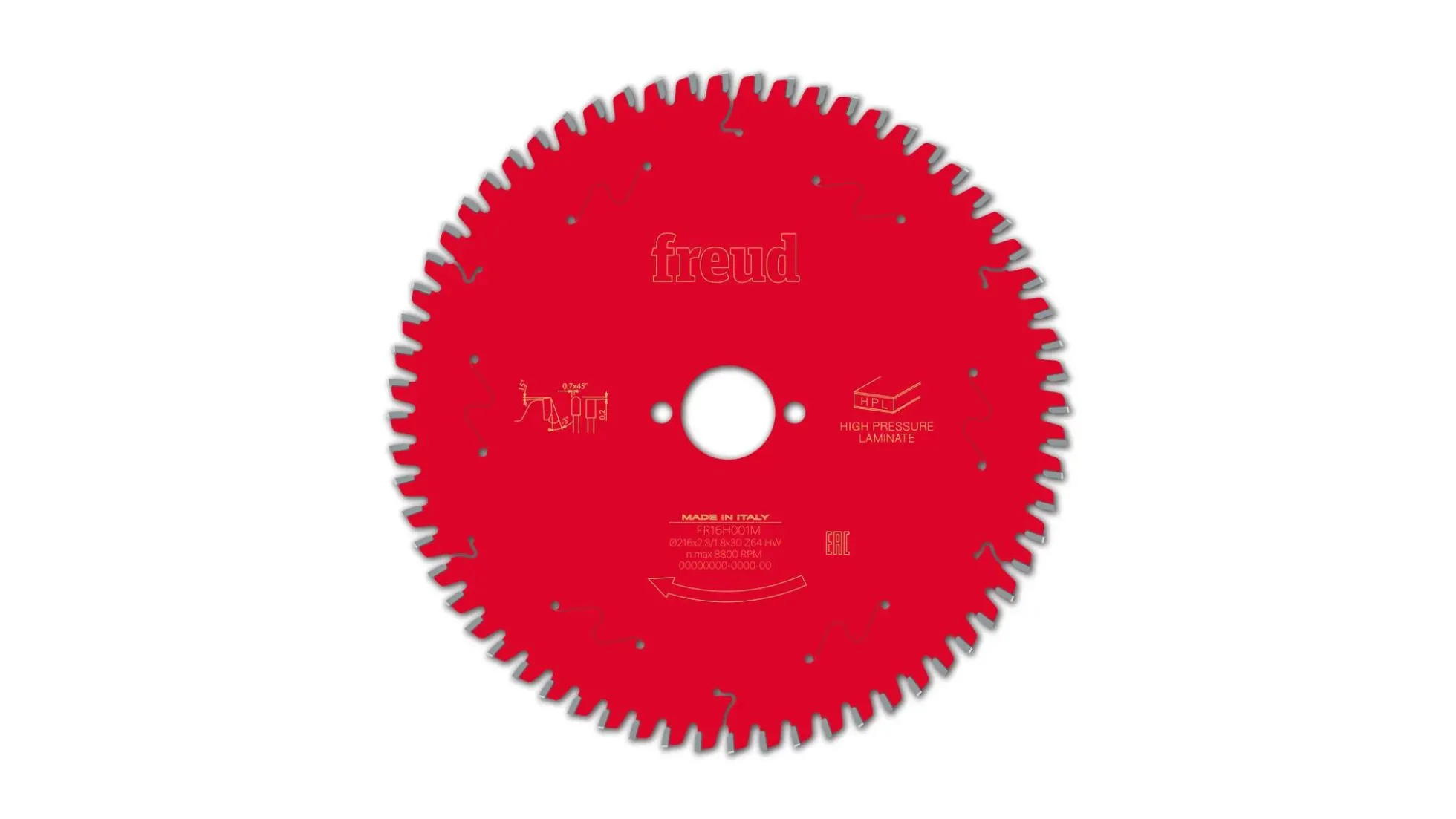 Kreissägeblatt HM 216 x 2.8/1.8 x 30 mm, Z=64