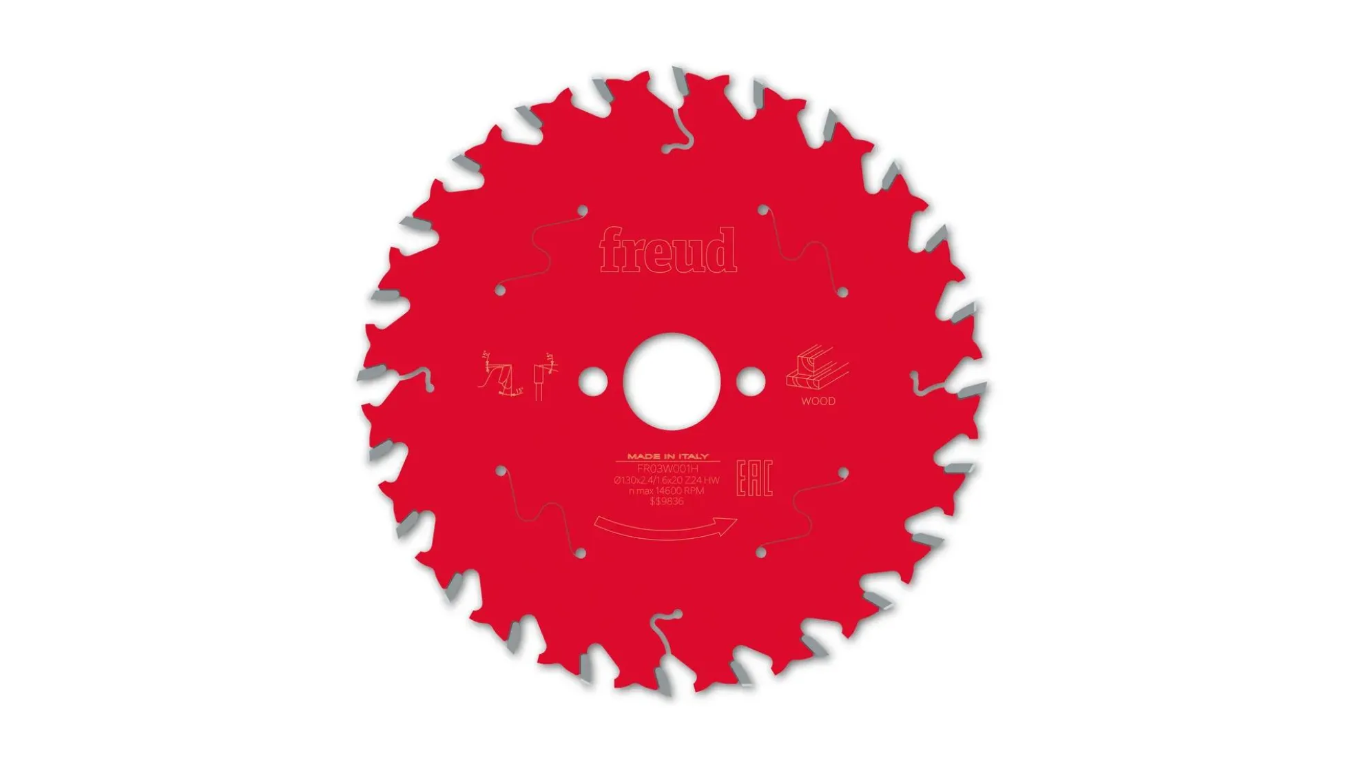 Kreissägeblatt HM 130 x 2.4/1.6 x 20 mm, Z=24
