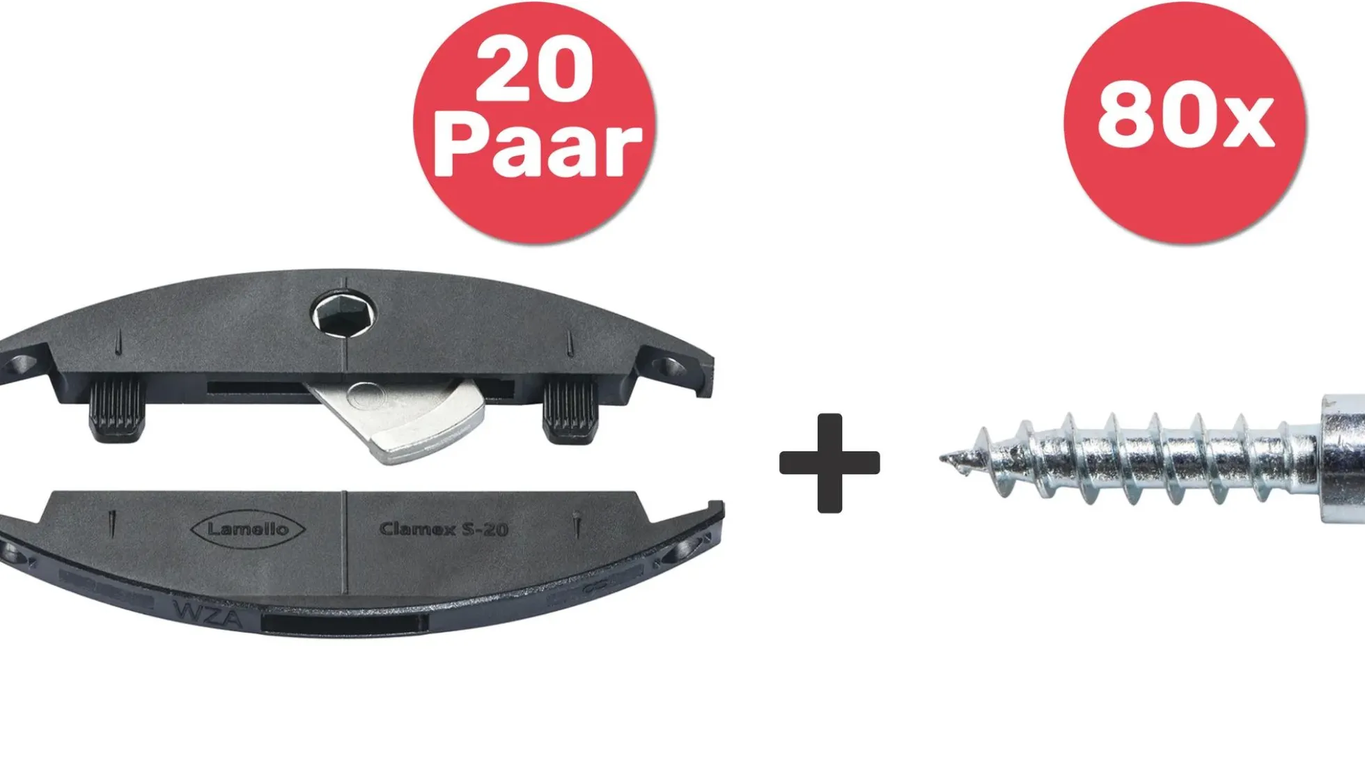 LAMELLO Clamex S-20, 20 Paar + Schrauben