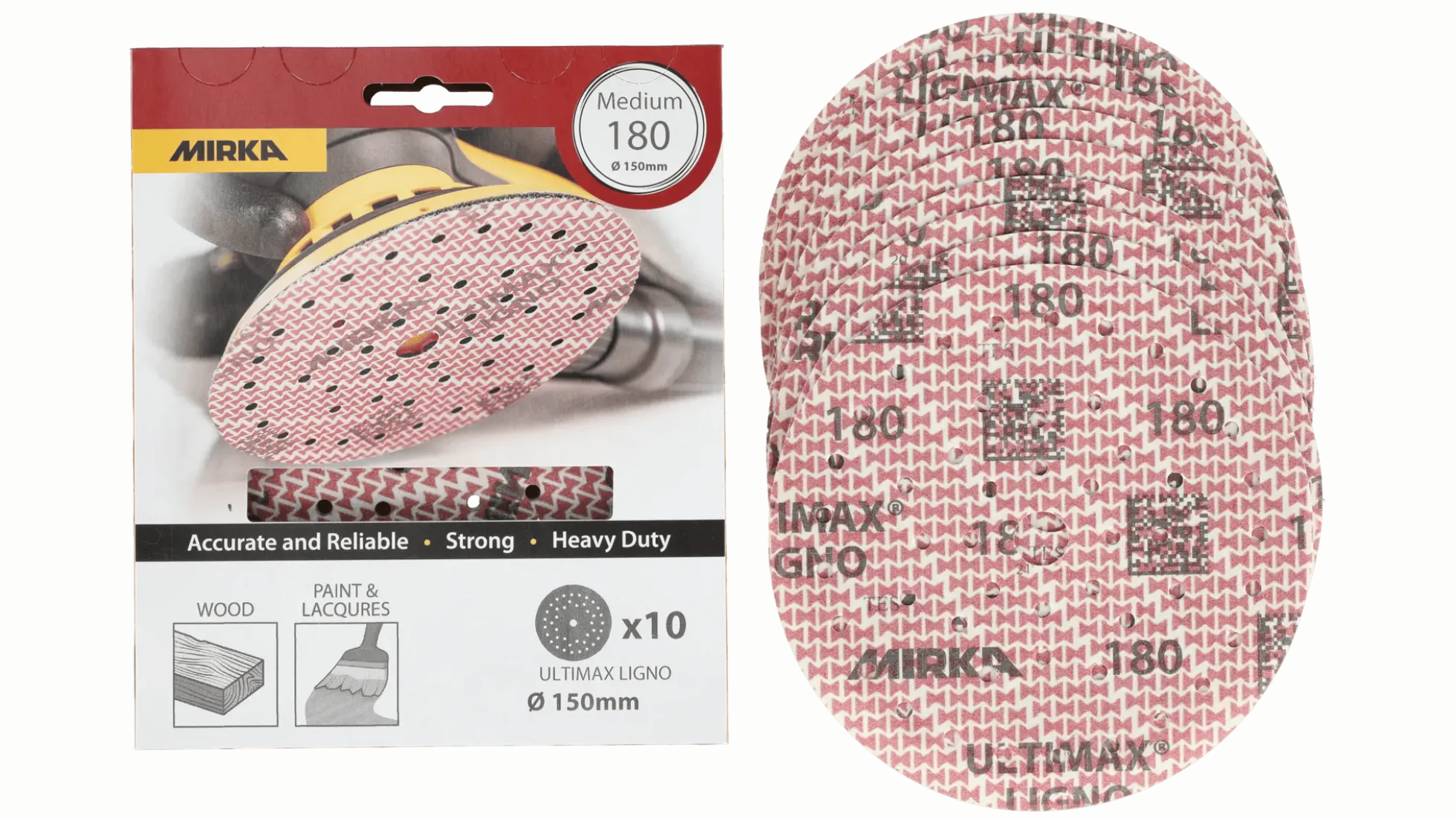 Mirka Ultimax Ligno Ø 150 mm P180, 10 Stück