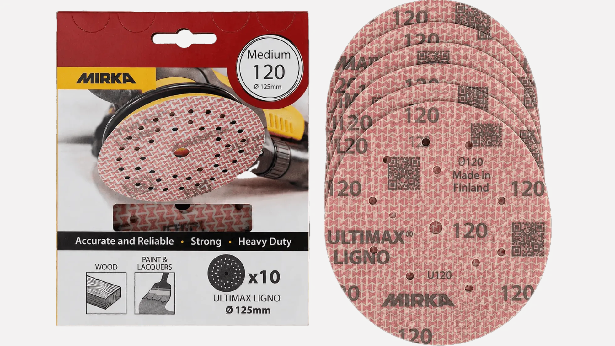 Mirka Ultimax Ligno Ø 125 mm P120, 10 Stück