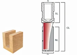 Nutfräser HW 20x60mm Innengewinde M12x1