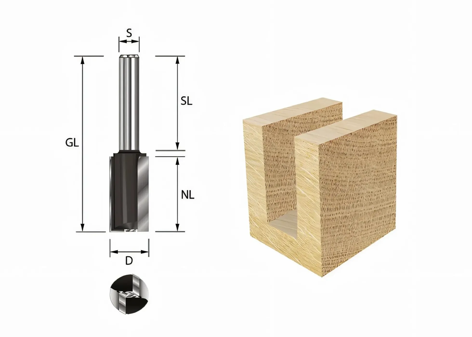 Nutfräser HW Z2 D: 10mm GL: 90mm