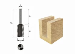 Nutfräser Z2 Ø6 mit Bohrschneide
