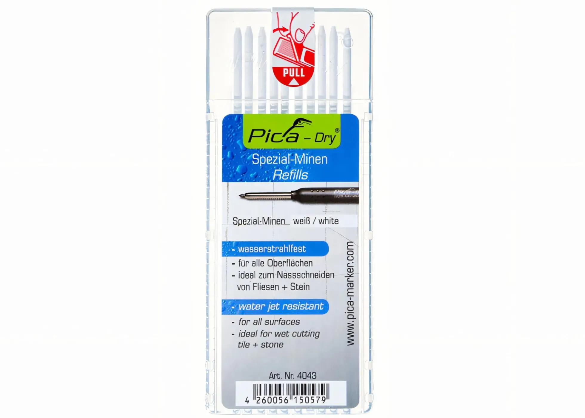 Pica Dry Spezialminen 10 Stück Weiß