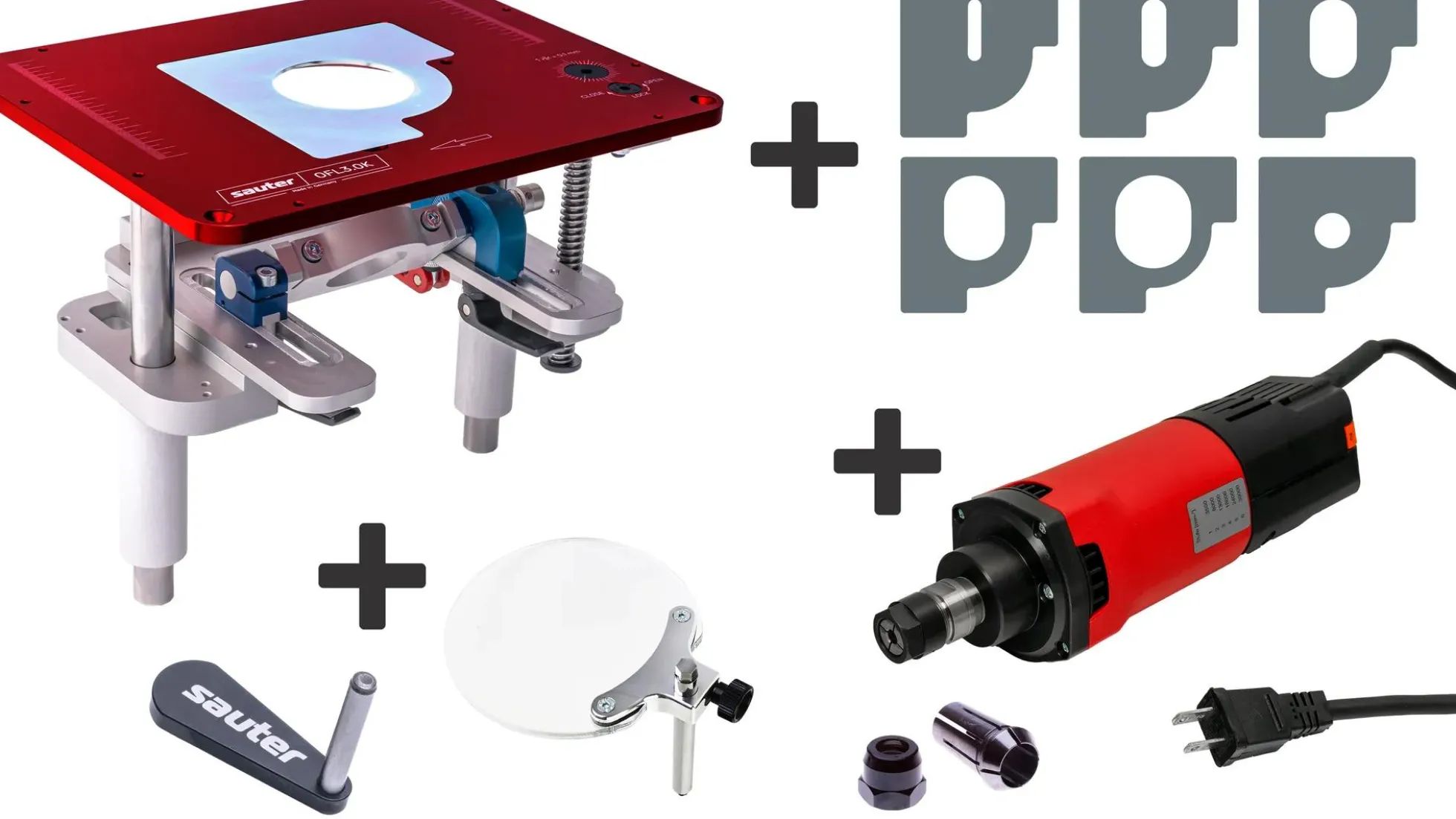 Pivoting Router Lift OFL3.0 and Suhner Motor Complete Set - US Red Edition