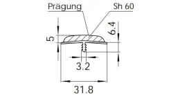 Rehau Stegkante soft Orange 31,8 x 5 mm - 1 Meter