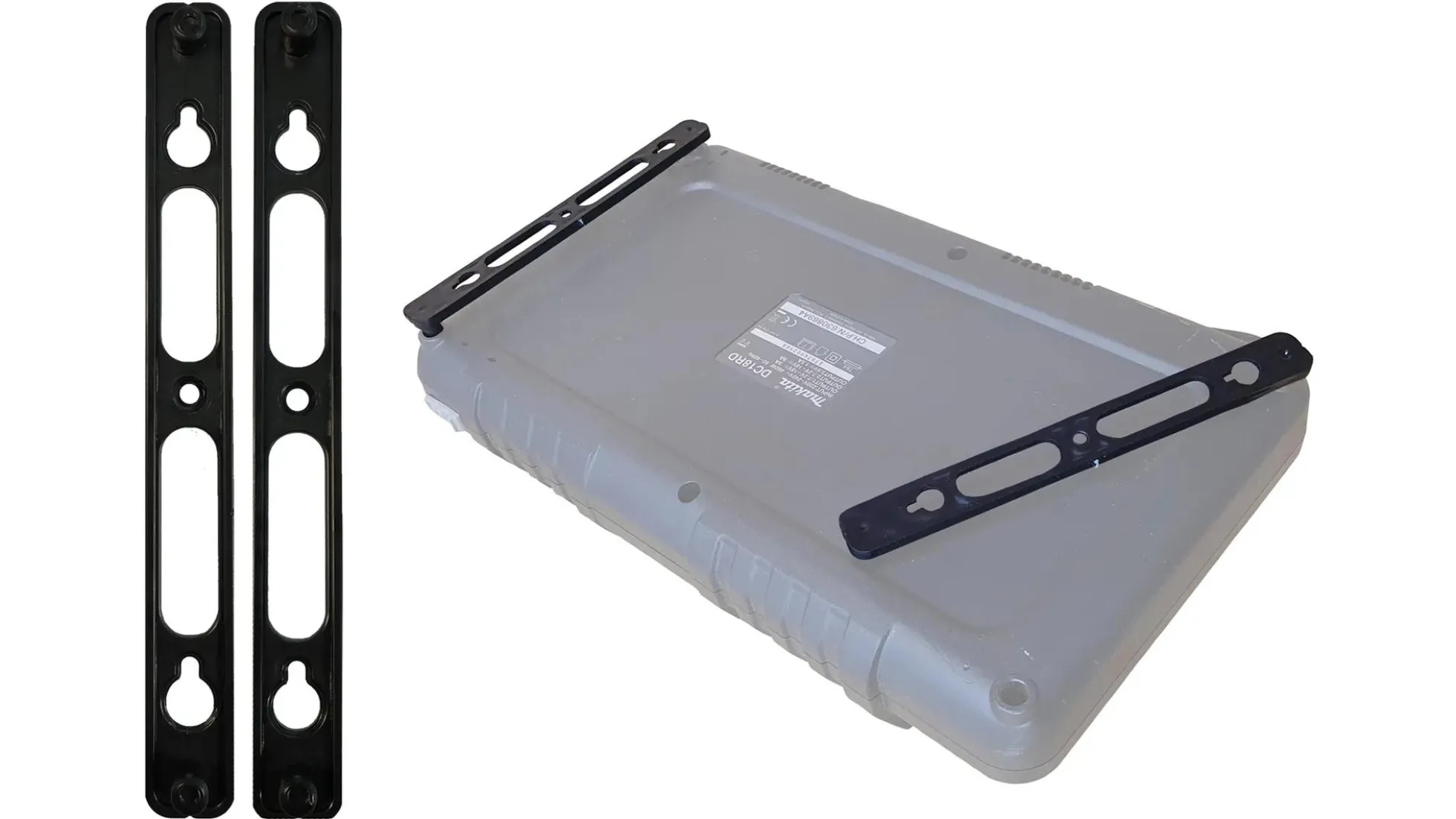 Schwarze StealthMounts Halterung für Makita Doppel-Ladegerät, 2 St.