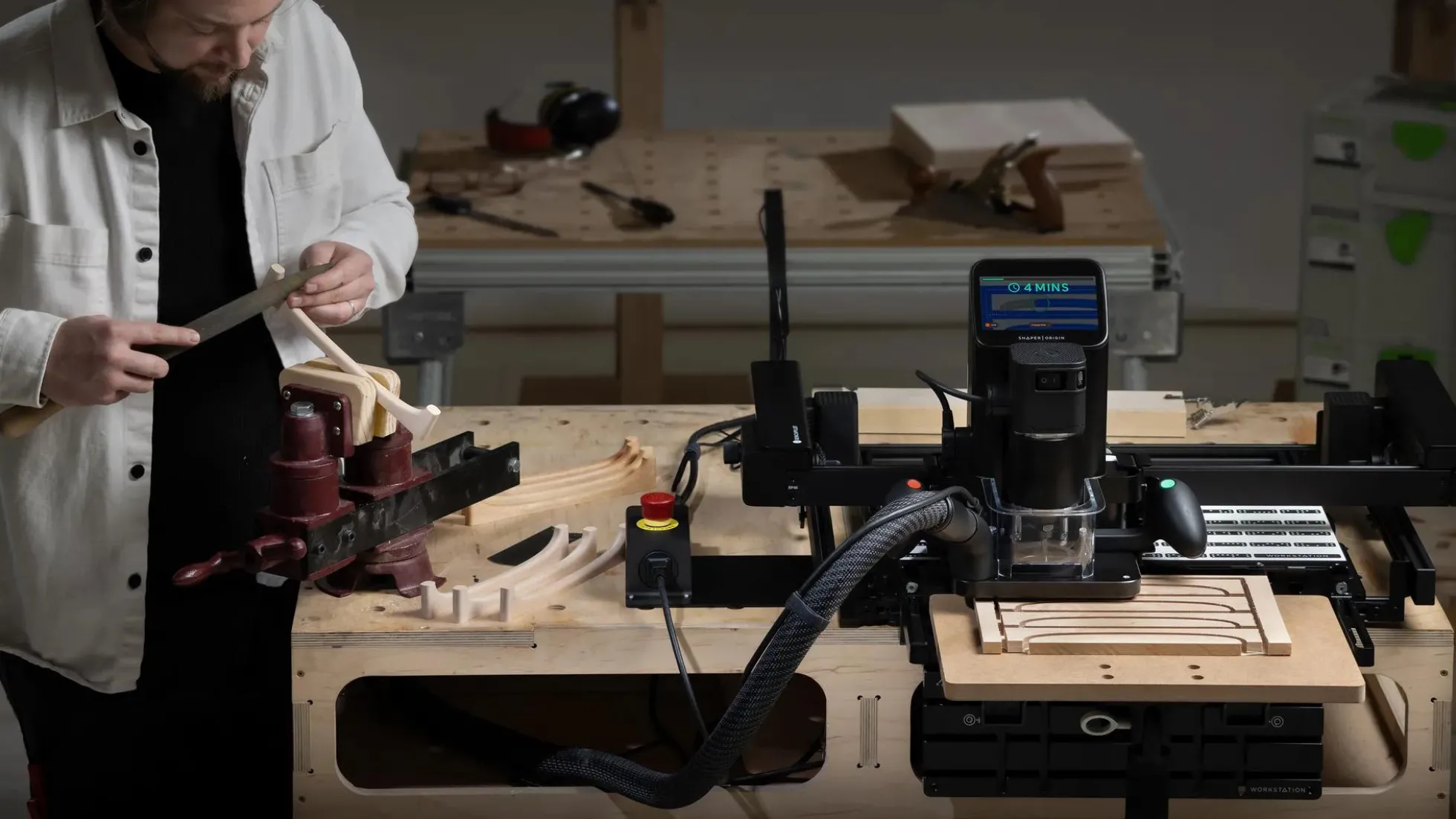 Shaper Origin + Plate + Workstation + Bench Pilot