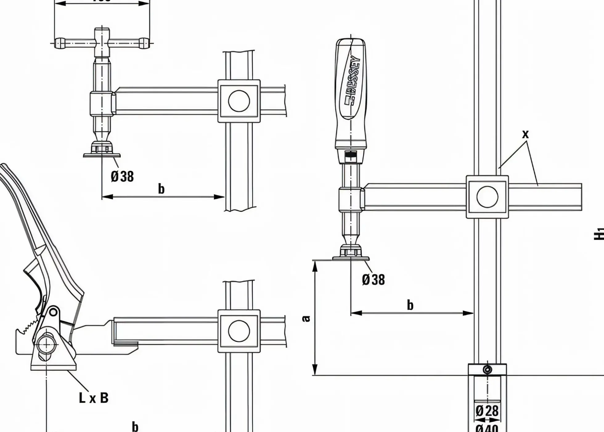 Spannelement variabel für Werkbänke 200 mm