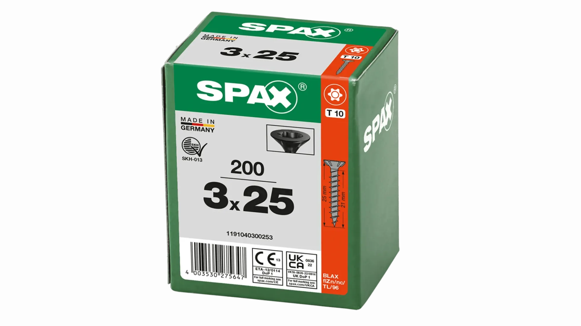 SPAX Universalschraube, schwarz BLAX, 3 x 25