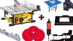 Tischsäge DeWalt DWE7492 + Frästisch Komplett-Set PRO