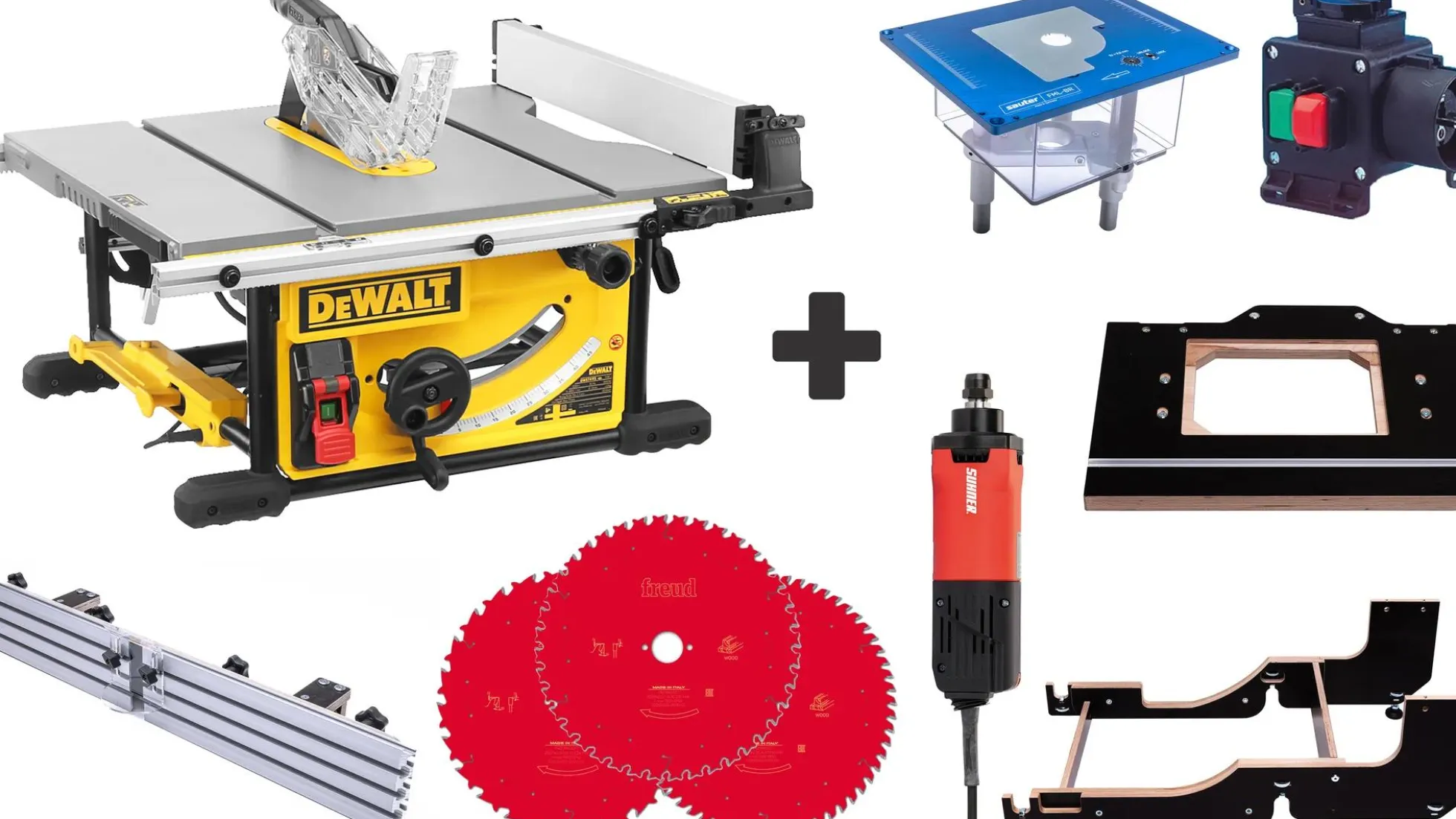 Tischsäge DeWalt DWE7492 + Frästisch Komplett-Set PRO