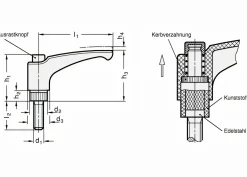 Verstellbarer Klemmhebel mit Gewinde M12