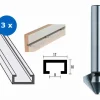 3x Aluminium-Profilschiene 1000 mm inklusive Kegelsenker