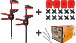 2x Drehgriff-Einhandzwingen EZ360-45 + EZ-TD + Schrauben